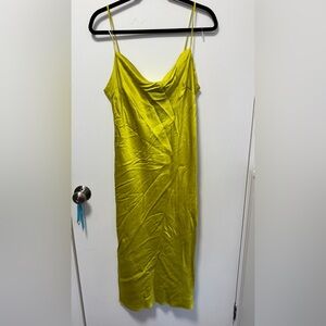 Express Vibrant Yellow Satin dress
